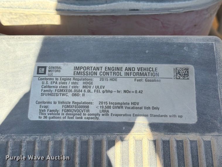 image for item FN2647 2015 Chevrolet Silverado 2500HD Crew Cab utility bed pickup truck