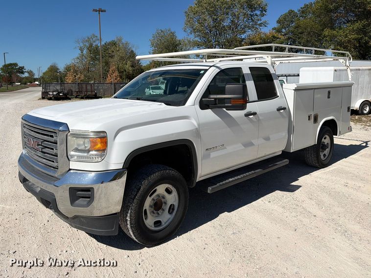 image for item FN2648 2016 GMC Sierra 2500HD Crew Cab utility bed pickup truck