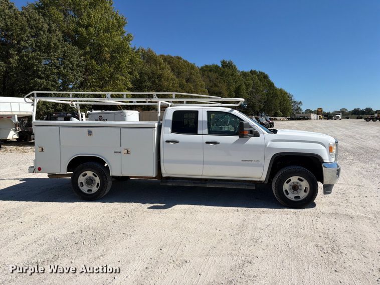 image for item FN2648 2016 GMC Sierra 2500HD Crew Cab utility bed pickup truck
