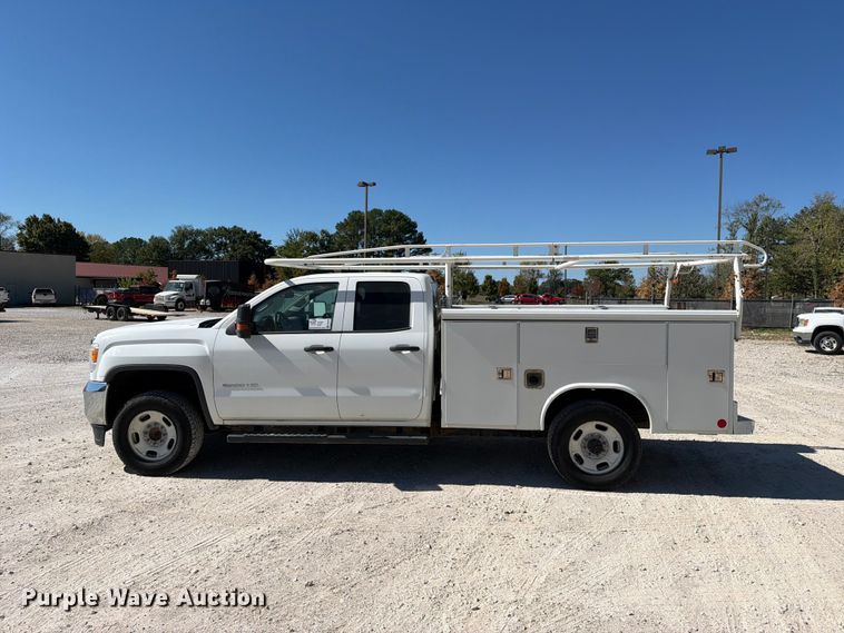 image for item FN2648 2016 GMC Sierra 2500HD Crew Cab utility bed pickup truck