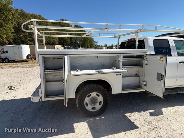 image for item FN2648 2016 GMC Sierra 2500HD Crew Cab utility bed pickup truck