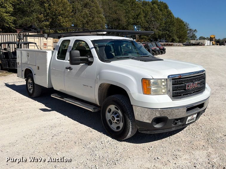 image for item FN2649 2012 GMC Sierra 2500HD Ext. Cab utility bed pickup truck