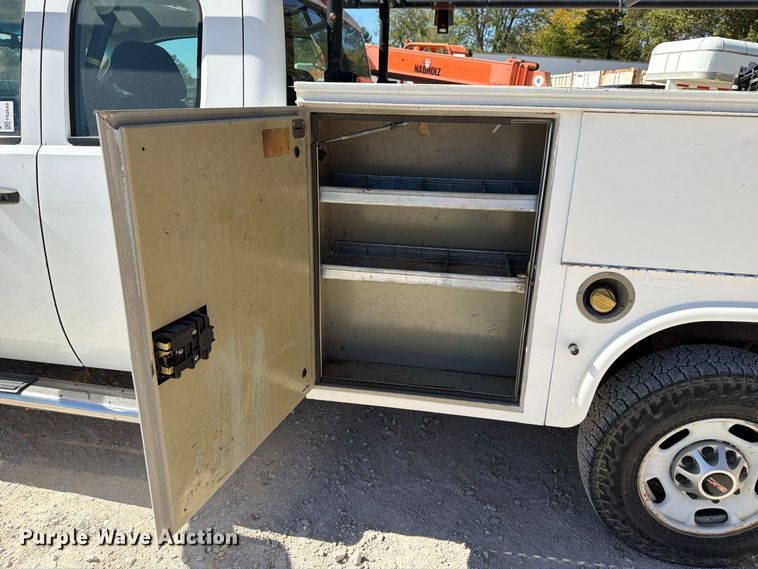 image for item FN2649 2012 GMC Sierra 2500HD Ext. Cab utility bed pickup truck