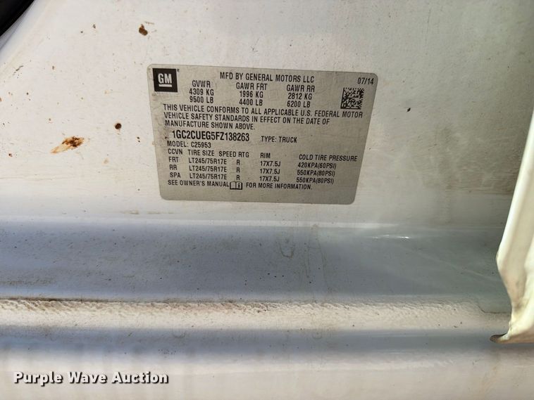image for item FN2651 2015 Chevrolet Silverado 2500HD Crew Cab pickup truck