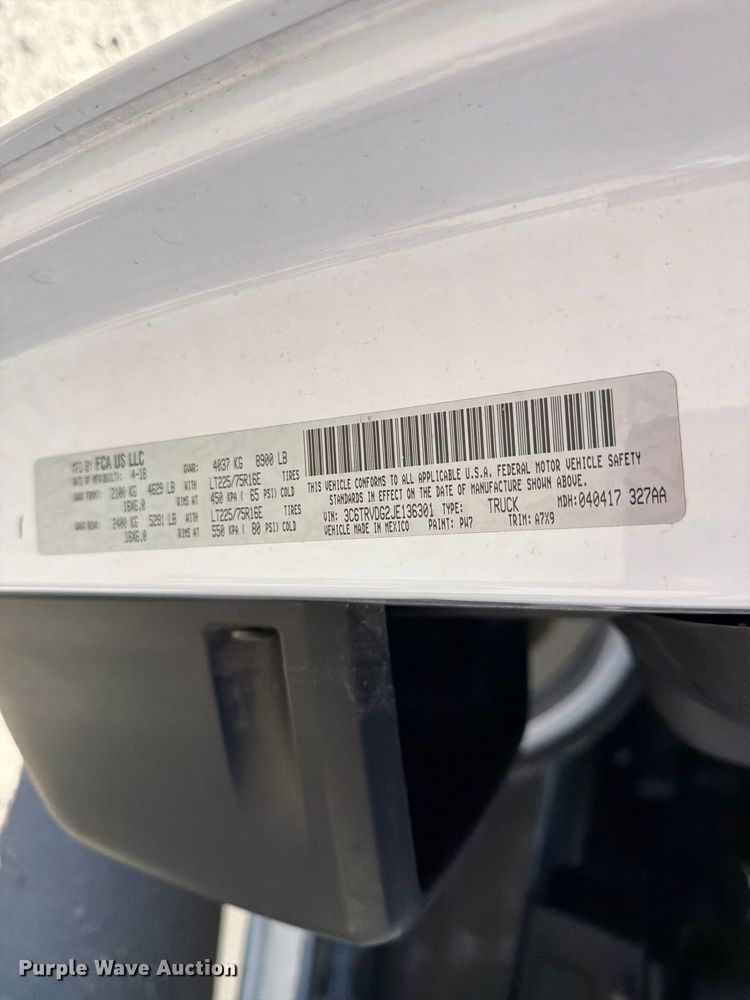 image for item FN2652 2018 RAM Promaster 2500 delivery van