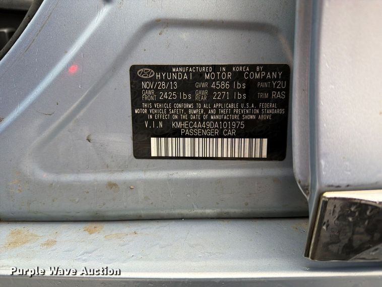 image for item FN2664 2013 Hyundai Sonata 