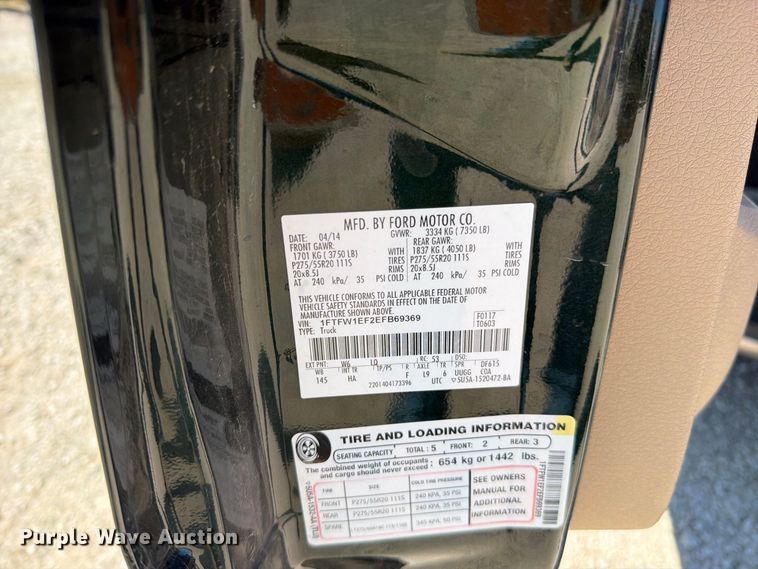 image for item FN5899 2014 Ford F150 Crew Cab pickup truck