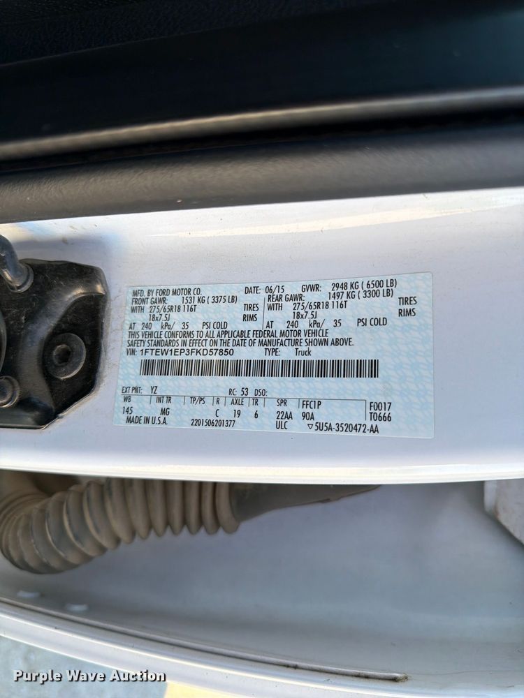 image for item FP3160 2015 Ford F150 Crew Cab pickup truck