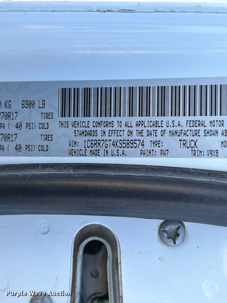 image for item FP3161 2019 RAM 1500 Classic Crew Cab pickup truck