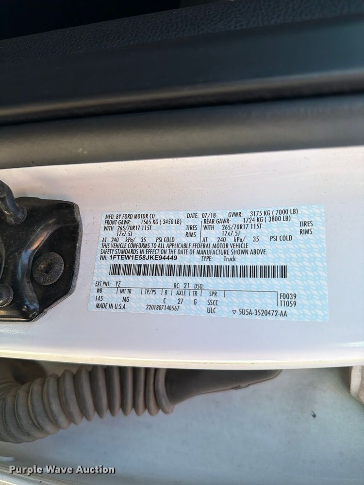image for item FP3163 2018 Ford F150 Crew Cab pickup truck