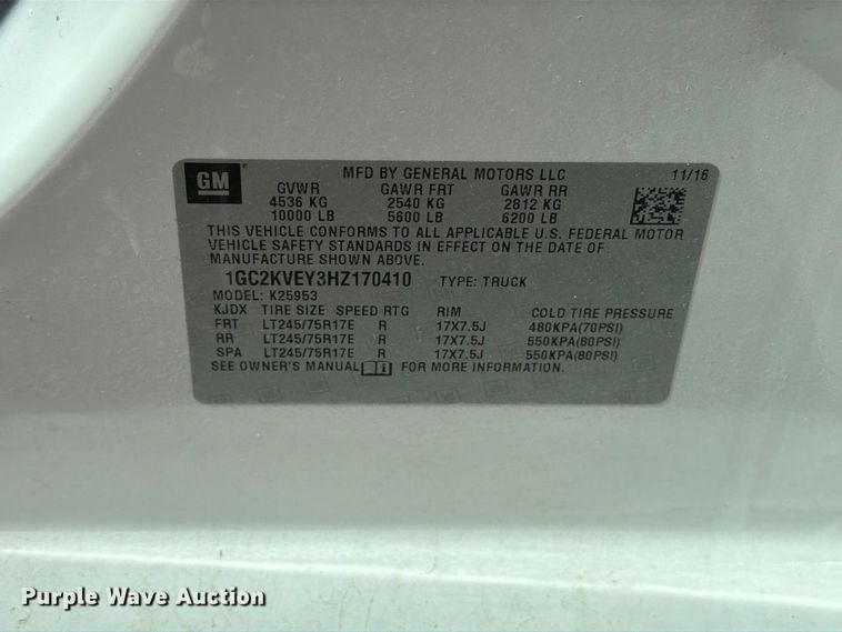image for item FT6446 2017 Chevrolet Silverado 2500HD Crew Cab utility bed pickup truck