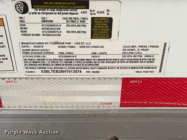image for item FT6456 2017 LGS Trailers LOOK spray foam trailer 