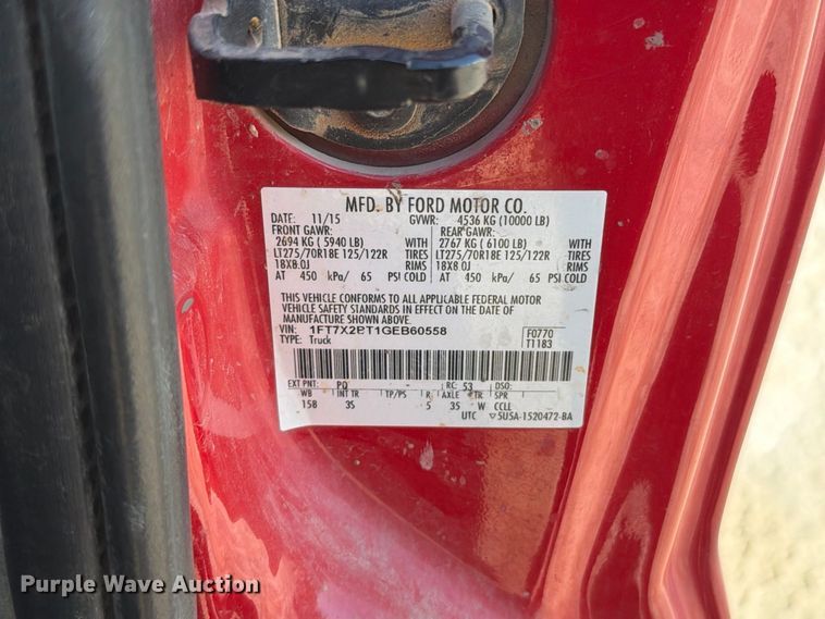 image for item FT6473 2016 Ford F250 Super Duty XLT Ext. Cab pickup truck