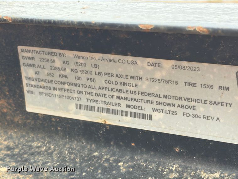 image for item FT6930 (2) 2023 Wanco WSP25 T4F light towers