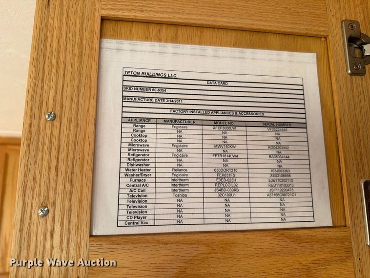 image for item FT6938 2011 Teton Buildings skid mounted living quarters