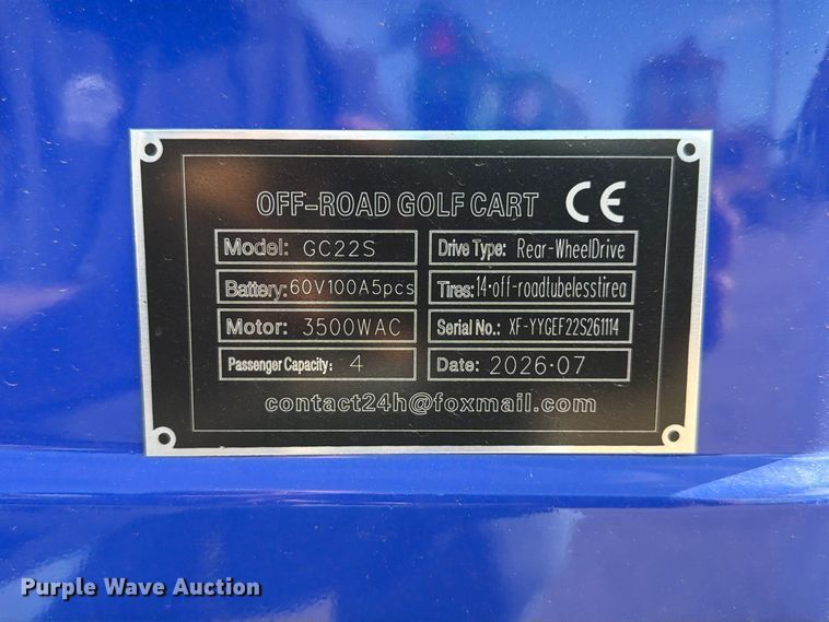 image for item FU0607 2026 Future GC22S golf cart