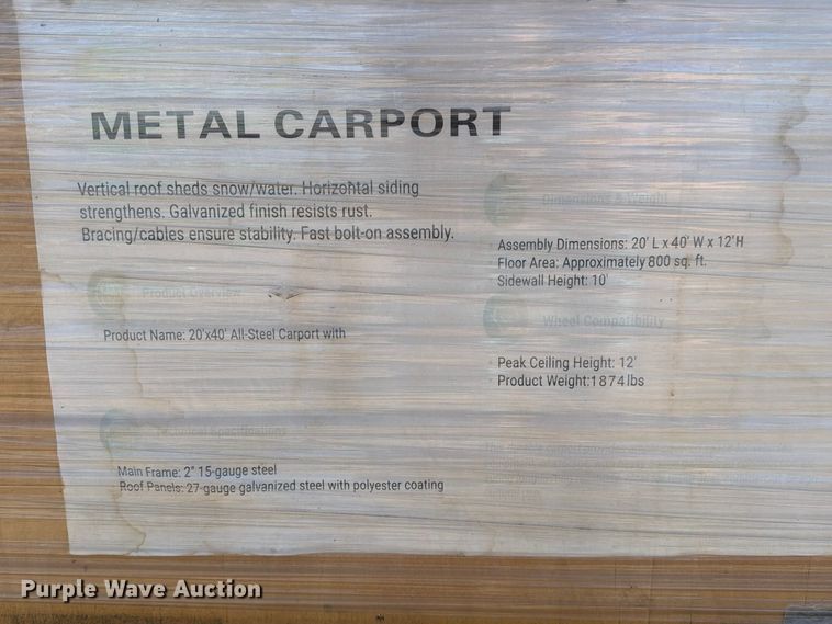 image for item FU0612 Sdlanch SDLC2040FT carport
