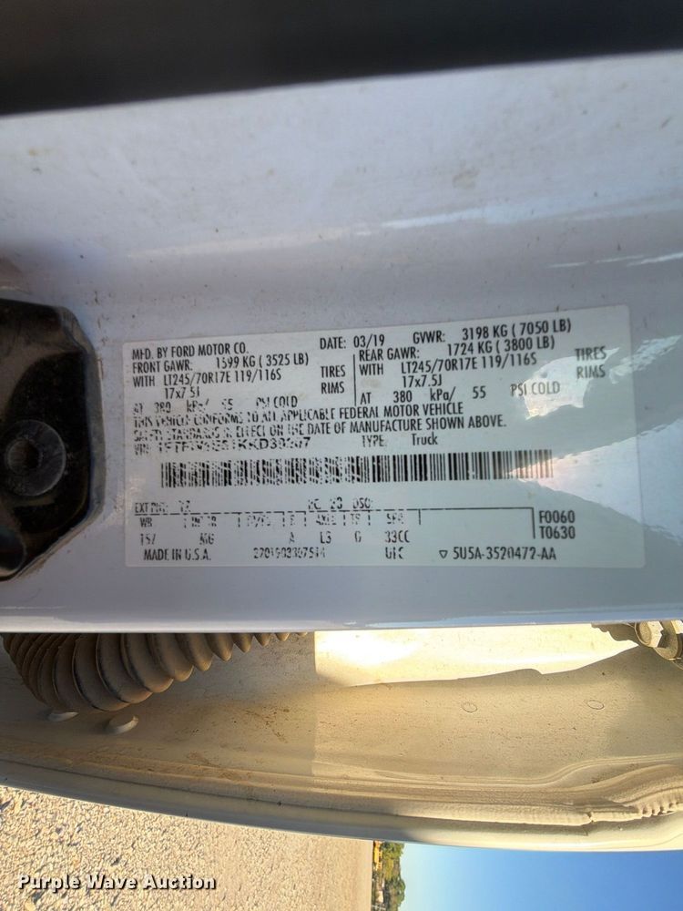 image for item FU1194 2019 Ford F150 Crew Cab pickup truck
