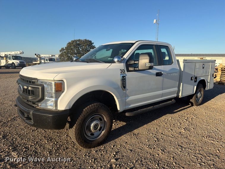 image for item FU1196 2020 Ford F250 Super Duty Ext. Cab utility bed pickup truck