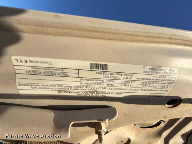 image for item FU1196 2020 Ford F250 Super Duty Ext. Cab utility bed pickup truck