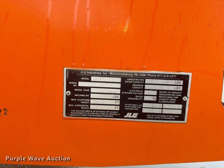 image for item FU4801 2008 JLG 800S boom lift