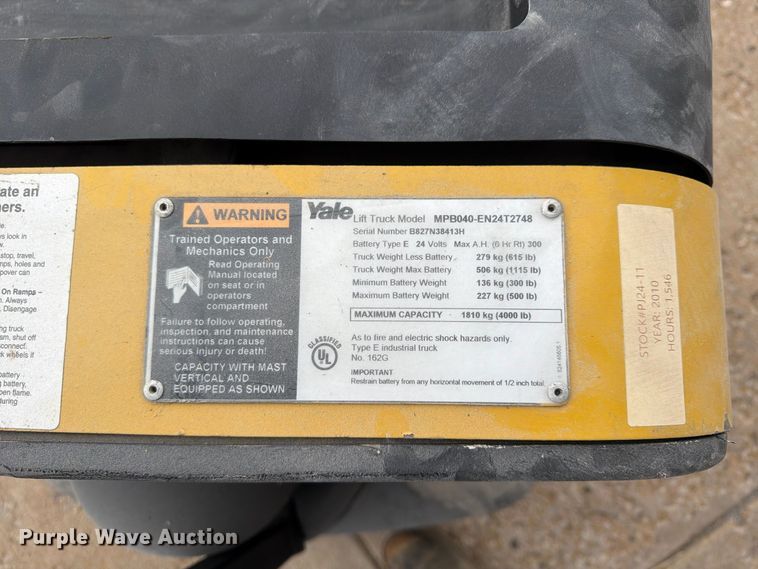 image for item FU4815 (2) Yale MPB040-EN24T2748 pallet jacks