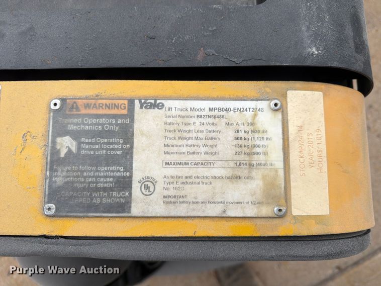 image for item FU4815 (2) Yale MPB040-EN24T2748 pallet jacks