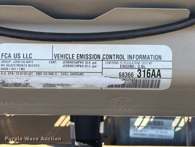 image for item FW3543 2018 Jeep Wrangler SUV
