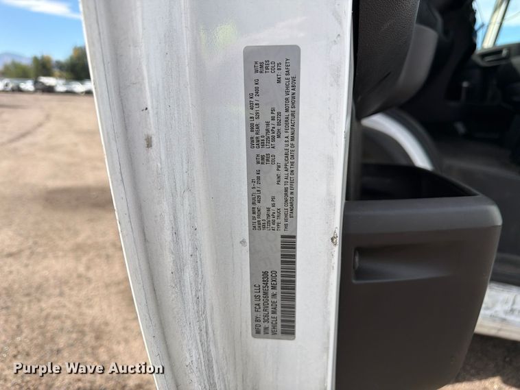 image for item YA4500 2021 RAM Promaster 2500 delivery van