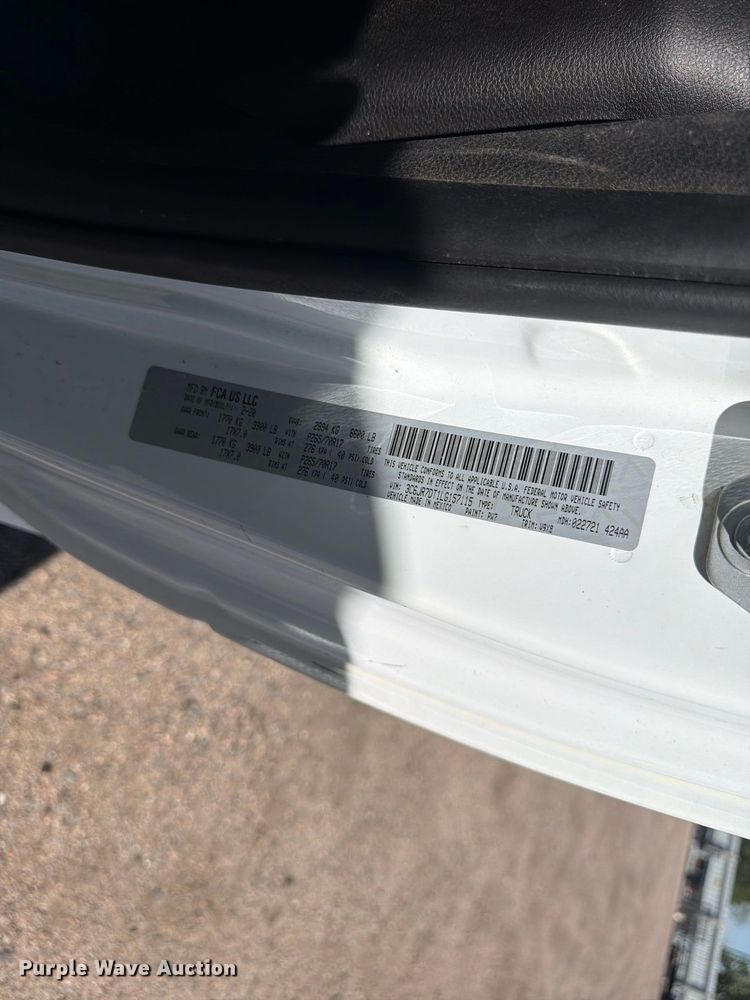 image for item YA4501 2020 RAM 1500 pickup truck