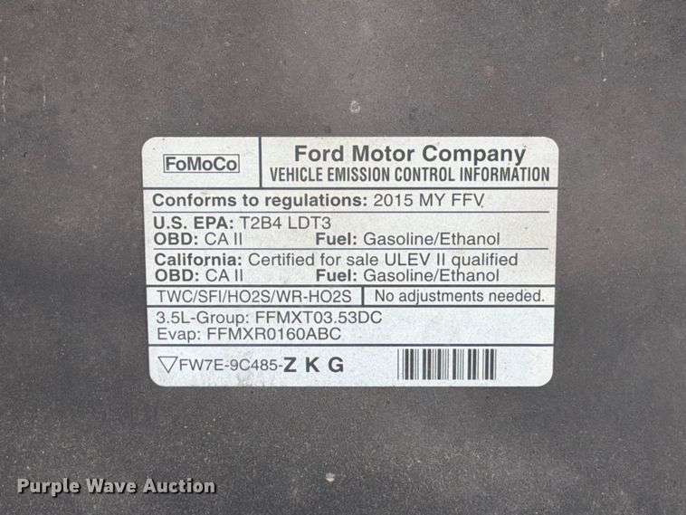 image for item YA4759 2015 Ford F150 Ext. Cab pickup truck