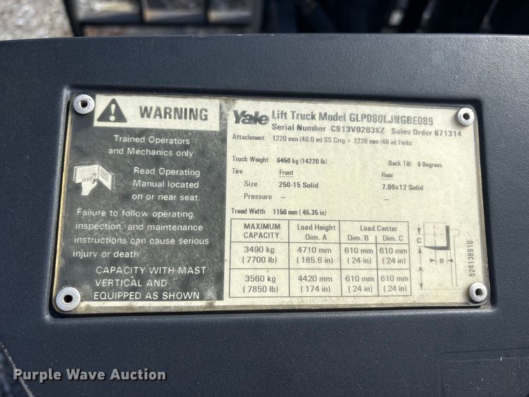 image for item YA5126 2025 Yale GLP080LJN forklift