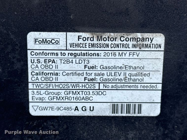 image for item YA5217 2016 Ford F150 Ext. Cab pickup truck