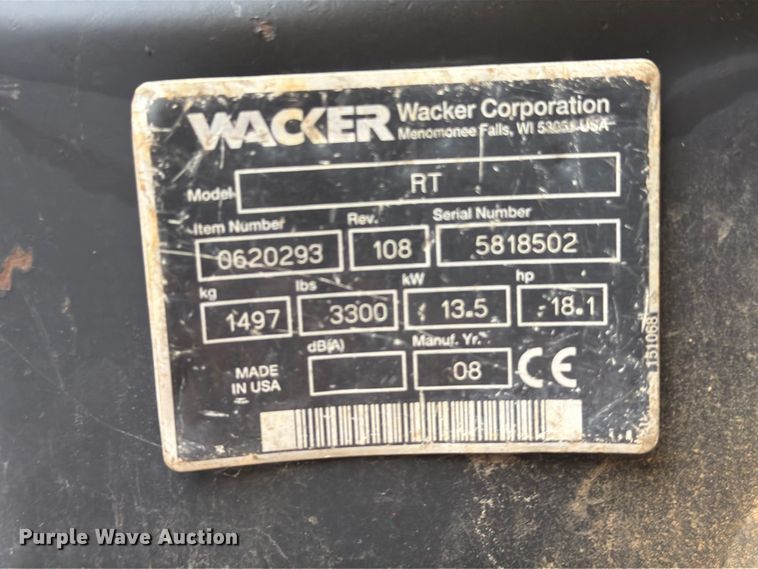 image for item DT2946 Wacker-Neuson RT-SC2 trench compactor
