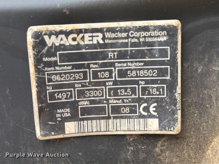 image for item DT2946 Wacker-Neuson RT-SC2 trench compactor