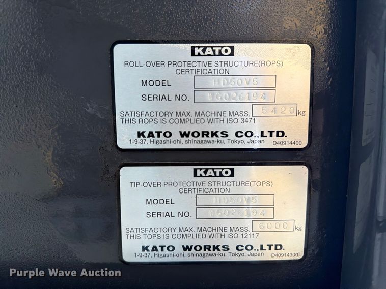 image for item DT2947 Kato HD50v5 Mini excavator