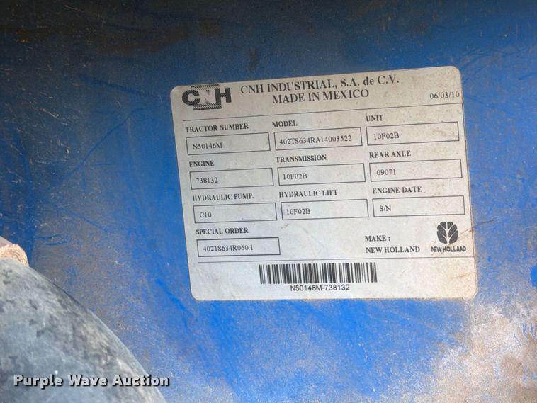 image for item DT2964 2010 New Holland TS6030 tractor