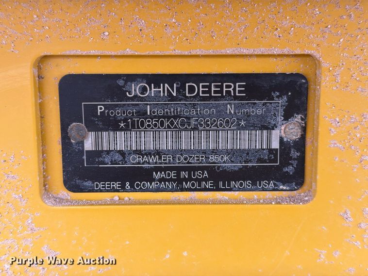 image for item DU1588 2018 John Deere 850K WLT dozer