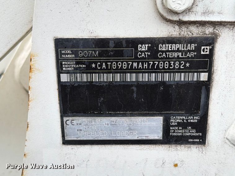 image for item EA0590 2015 Caterpillar 907M wheel loader