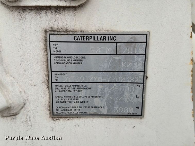 image for item EA0590 2015 Caterpillar 907M wheel loader