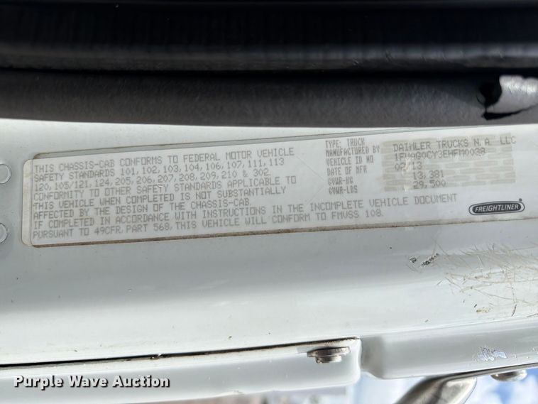 image for item EG9326 2014 Freightliner 108SD Crew Cab utility / service truck