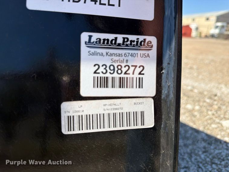 image for item EI7863 Land Pride AP-HD74LLT skid steer bucket