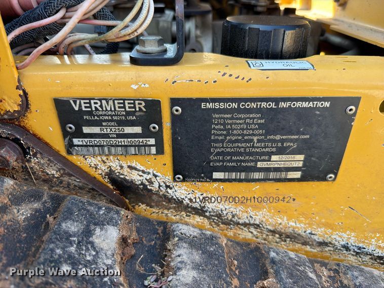 image for item EO8803 2017 Vermeer RTX250 walk-behind trencher
