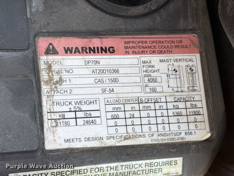 image for item ER3482 Caterpillar DP70N forklift