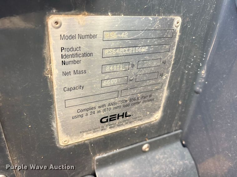 image for item ES8237 2017 Gehl RS6-42 telehandler