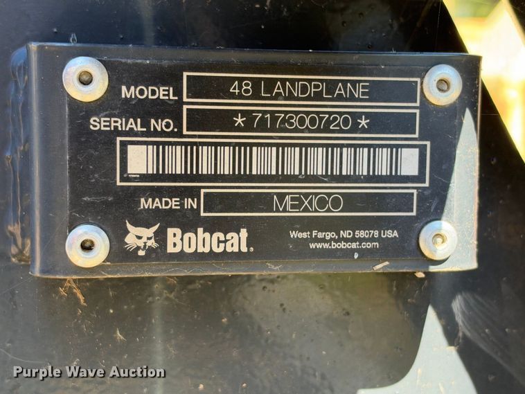 image for item ES8239 Bobcat 48 Landplane skid steer land leveler