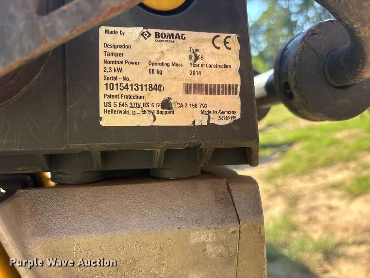 image for item ES8244 2014 Bomag BT65 plate compactor