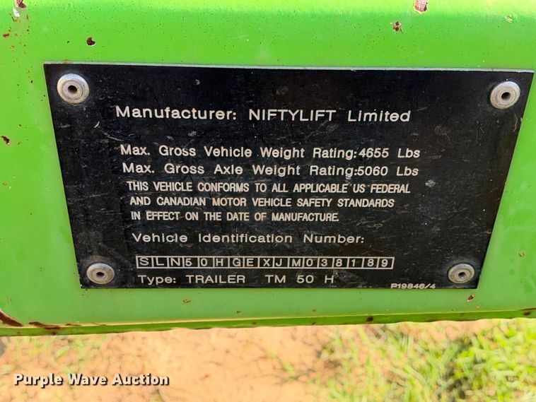 image for item ES8252 2018 Niftylift TM50HGE boom lift