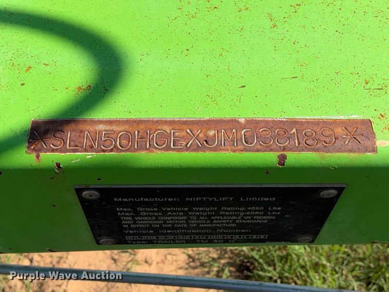 image for item ES8252 2018 Niftylift TM50HGE boom lift