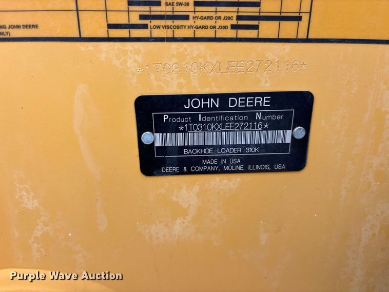 image for item ES8286 2015 John Deere 310K backhoe